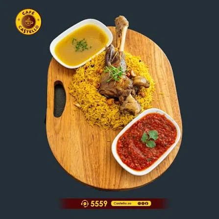 bariis iyo hilib menu item