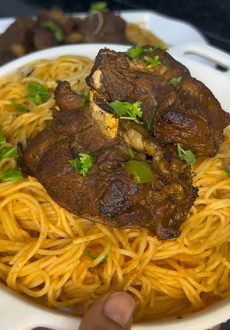 basta and meat menu item
