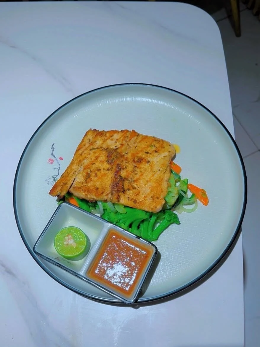 grilled fish plate menu item