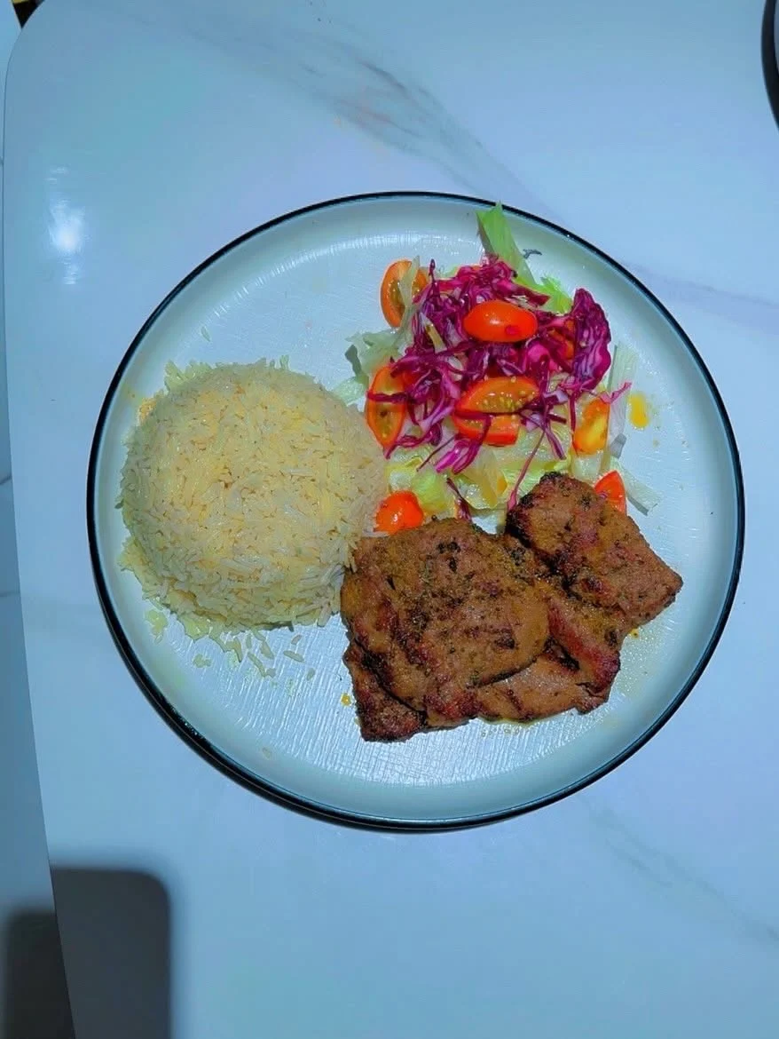Grilled chicken plate menu item