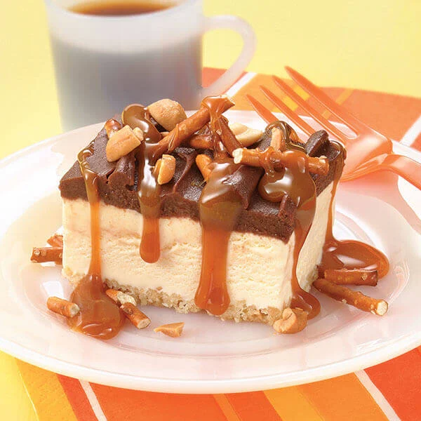 caramel topped ice-cream menu item
